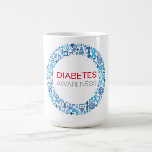 Diabetes-Bewusstseins-Blau-Kreis Kaffeetasse