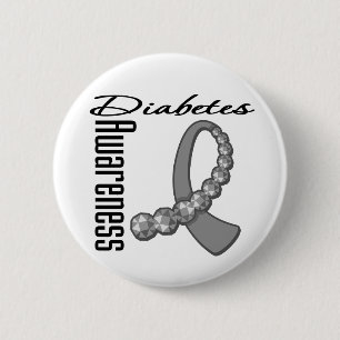 Diabetes-Bewusstseins-Edelstein-Band Button