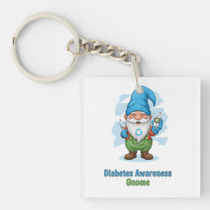 Diabetes-Bewusstseins-Gnom PNG   Süßer Diabetes  Schlüsselanhänger