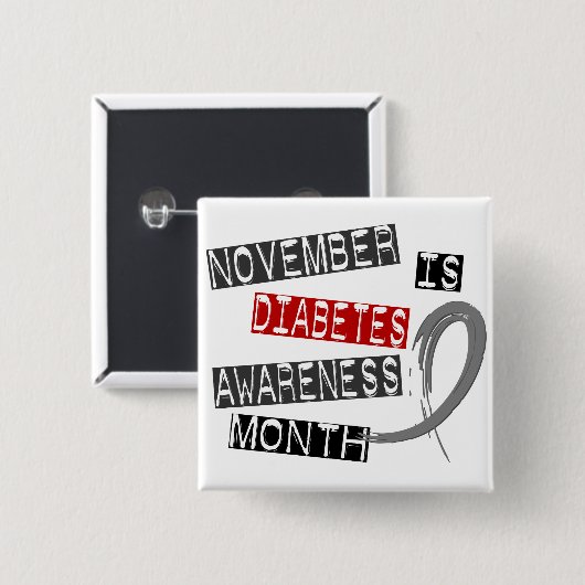 Diabetes-Bewusstseins-Monat L1 Button (Vorne & Hinten)