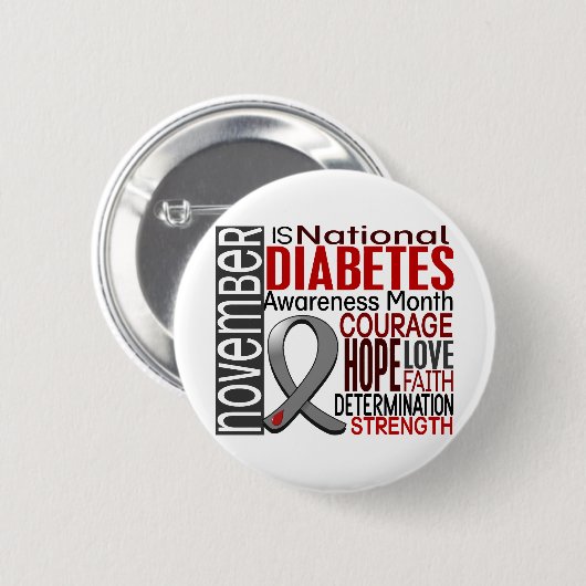 Diabetes-Bewusstseins-Monats-Band I2.3 Button (Vorne & Hinten)