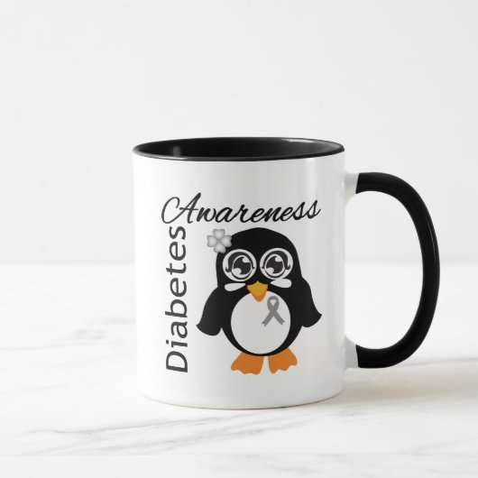 Diabetes-Bewusstseins-Pinguin Tasse (Rechts)