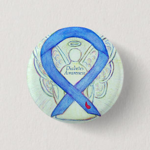 Diabetes-Bewusstseins-Schleife Engel individuelle Button