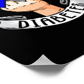 Diabetes Blue Ribbon Diabetiker Typ 1 Bewusstsein  Poster (Ecke)