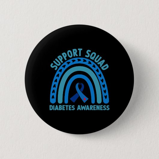 Diabetes Blue Support Squad Diabetes Bewusstsein Button (Vorderseite)