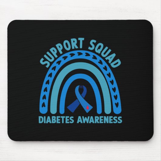 Diabetes Blue Support Squad Diabetes Bewusstsein Mousepad (Vorne)
