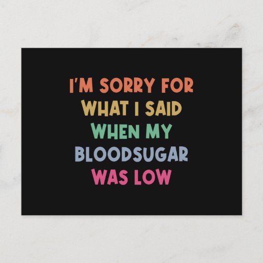 Diabetes Blutzuckerdrossel Postkarte (Vorderseite)