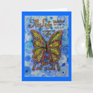 Diabetes Butterfly mit Gedicht-Grußkarte Karte