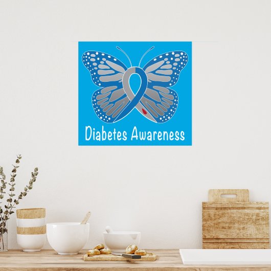 Diabetes Butterfly Poster (Küche)