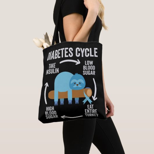 Diabetes Cycle Funny Blue Sloth Ribbon Thanksgivin Tasche (Von Nahem)