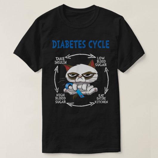 Diabetes Cyclus Diabetes Awareness T-Shirt (Design vorne)