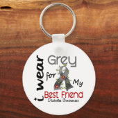 Diabetes, den ich für meinen besten Freund graue t Schlüsselanhänger (Vorderseite)
