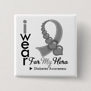 Diabetes, den ich für meinen Helden trage, Button