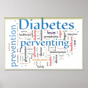 Diabetes, der Blau verhindert Poster