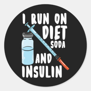 Diabetes-Diätflüssigkeit und Insulin-Diabetiker Runder Aufkleber