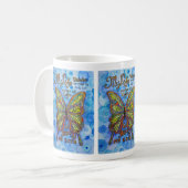 Diabetes Gedicht Rainbow Butterfly Art Kaffeemugs Kaffeetasse (Vorderseite Links)
