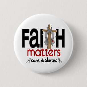Diabetes-Glauben-Angelegenheits-Kreuz 1 Button