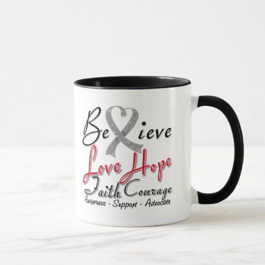 Diabetes glauben Herz-Collage Tasse (Rechts)