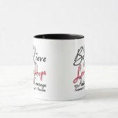 Diabetes glauben Herz-Collage Tasse (Zentrum)