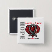Diabetes-Hoffnungs-Glauben-Heilungs-Herz-Band Button (Vorne & Hinten)
