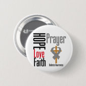 Diabetes Hope Liebe Glaube Gebet Kreuz Button (Vorne & Hinten)