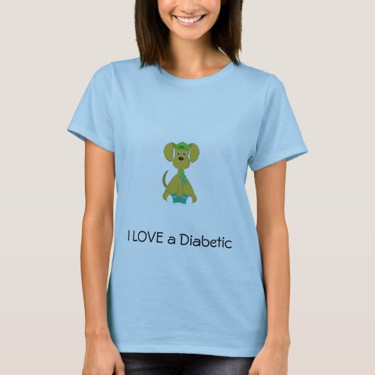 Diabetes-Hundefrauen-T - Shirt (Vorderseite)