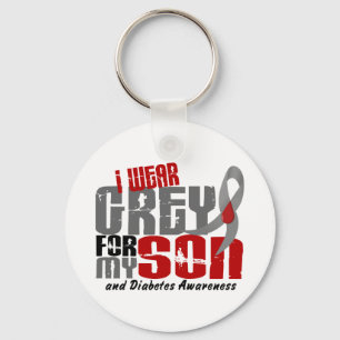 Diabetes ICH TRAGE GRAU FÜR MEINEN SOHN 6,2 Schlüsselanhänger