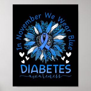 Diabetes im November tragen wir blaues Sonnenflo Poster