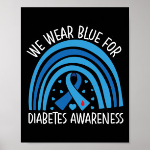 Diabetes im November tragen wir Ribbon Blue Poster