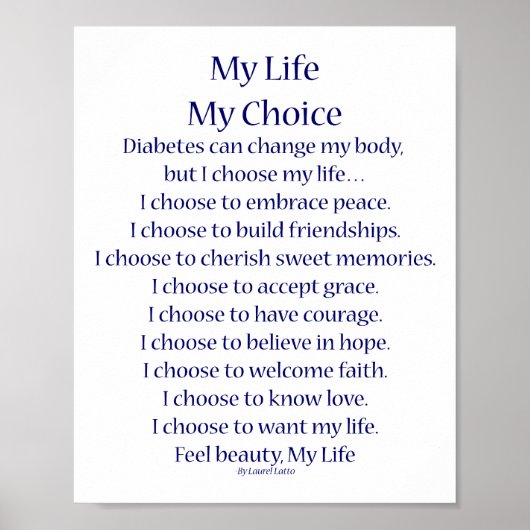Diabetes Inspiration Gedicht Kunstdrucke Poster (Vorne)