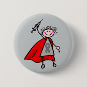 Diabetes-Insulin-Superheld-Mädchen Button (Vorderseite)
