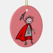 Diabetes-Insulin-Superheld-Mädchen Keramikornament (Rechts)