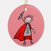 Diabetes-Insulin-Superheld-Mädchen Keramikornament (Links)