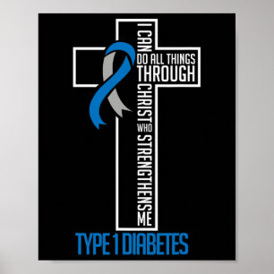 Diabetes kann ich alles durch Christus unterstütze Poster