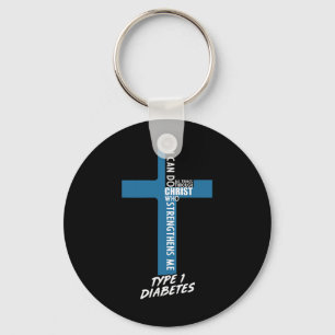 Diabetes kann ich alles durch Jesus T1D Sup tun Schlüsselanhänger