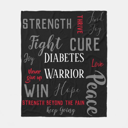Diabetes-Kriegersdecke Fleecedecke (Vorderseite)