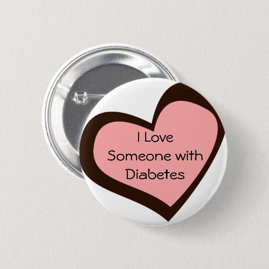 Diabetes-Liebe-Button Button (Vorne & Hinten)