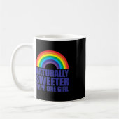 Diabetes Natuerlich süßer Typ-1-Girl-Regenbogen Kaffeetasse (Links)