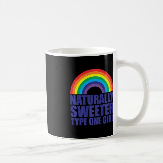 Diabetes Natuerlich süßer Typ-1-Girl-Regenbogen Kaffeetasse (Rechts)