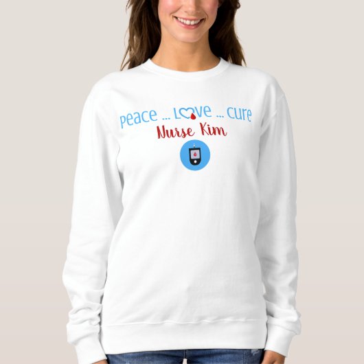 Diabetes-Peace-Liebe - Kur-Design Sweatshirt (Vorderseite)