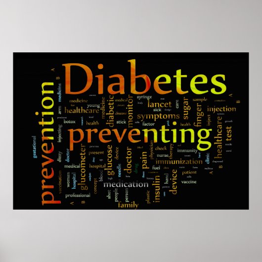 Diabetes Prävention von SCHWARZ Poster (Vorne)
