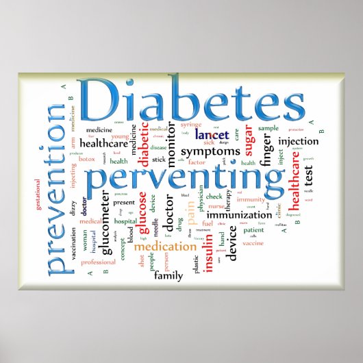 Diabetes Preventing Blue Poster (Vorne)