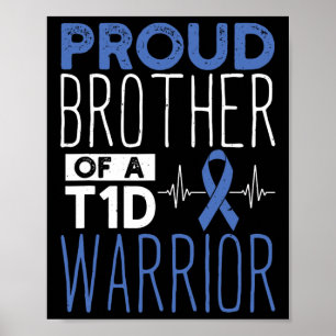 Diabetes Proud Bruder eines T1d Kriegers Unterstüt Poster