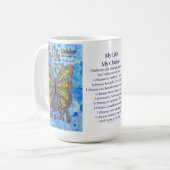 Diabetes Rainbow Butterfly und Gedicht Cups oder T Kaffeetasse (Vorderseite Links)