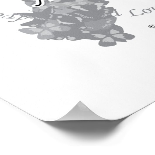 Diabetes-Ribbon der Schmetterlinge Poster (Ecke)