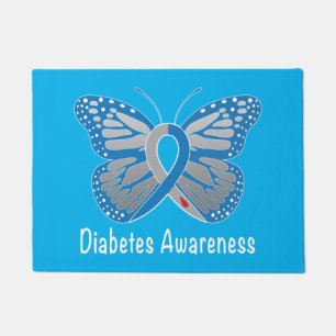 Diabetes-Schmetterlings-Bewusstsein Fußmatte