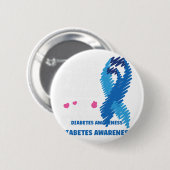 Diabetes Sein Kampf ist mein Kampf Bewusstsein Button (Vorne & Hinten)