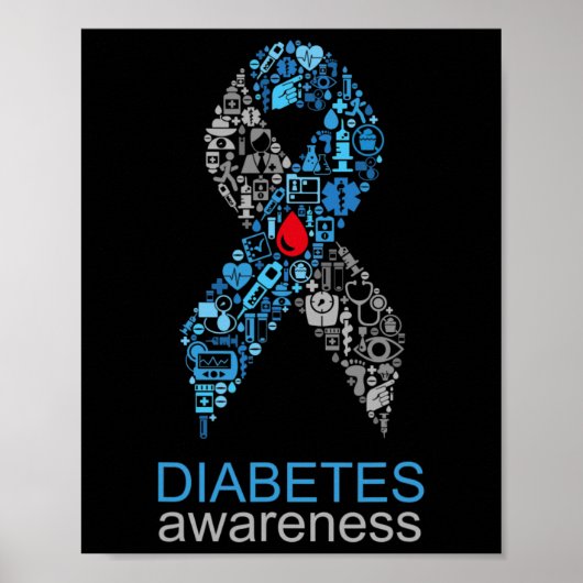 Diabetes-Sensibilisierungskampagne zum Weltdiabete Poster (Vorne)