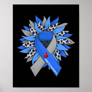 Diabetes Sunflower Typ T1d T2d Diabetiker Diabetes Poster