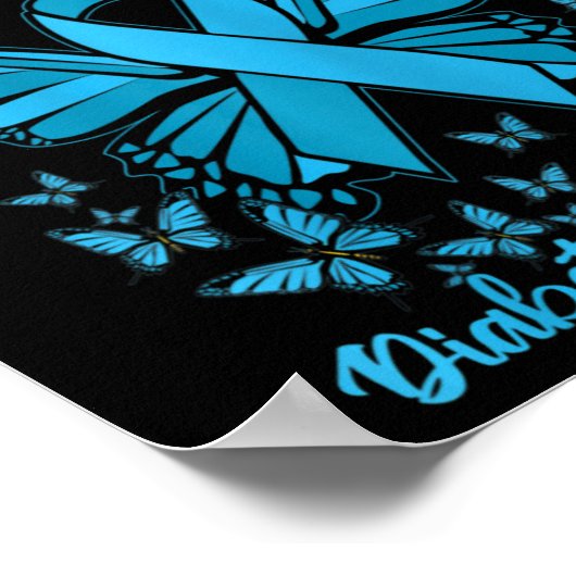 Diabetes Support November Blaues Diabetes-Bewussts Poster (Ecke)